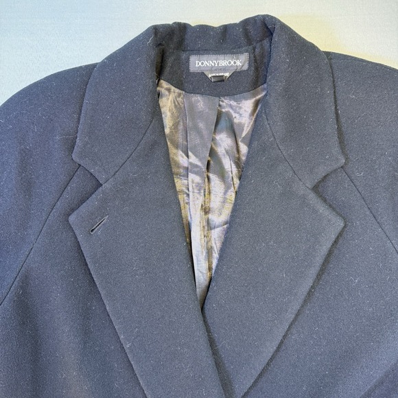 Donny Brook Black Wool Double Breasted Lined Trench Coat Womens 12P - Picture 8 of 12